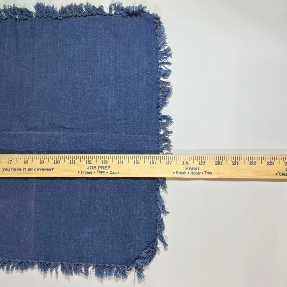 VTG Blue Fringed Cloth Napkins 17